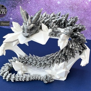 Dragonglass Flexible Articulated Crystal Dragon - Imprimé en 3D - Envoie gratuit - Fabriqué aux États-Unis