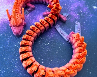Regenboog flexibele gelede mechanische Dragon MechaDragon - 3d geprint - Gratis Verzending - Made in the USA