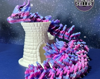 Large Lunar Dragon in Purple Aurora Themed Colors - Made in the USA