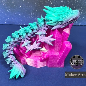 Small Crystal Dragon Stand - 3d Printed - Free Shipping - Made in the USA