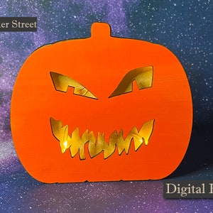 Jack O Lantern - Digital File for Laser Cutting - Halloween Sign with Lights