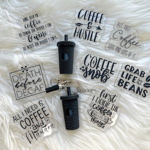 Custom Coffee Tumbler Keychain - Mix and Match - Choose the design and color