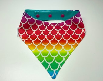 Rainbow mermaid snap close Bandana