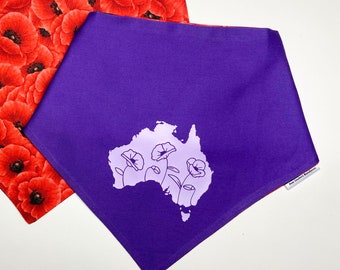 Purple Poppy triangle bandana