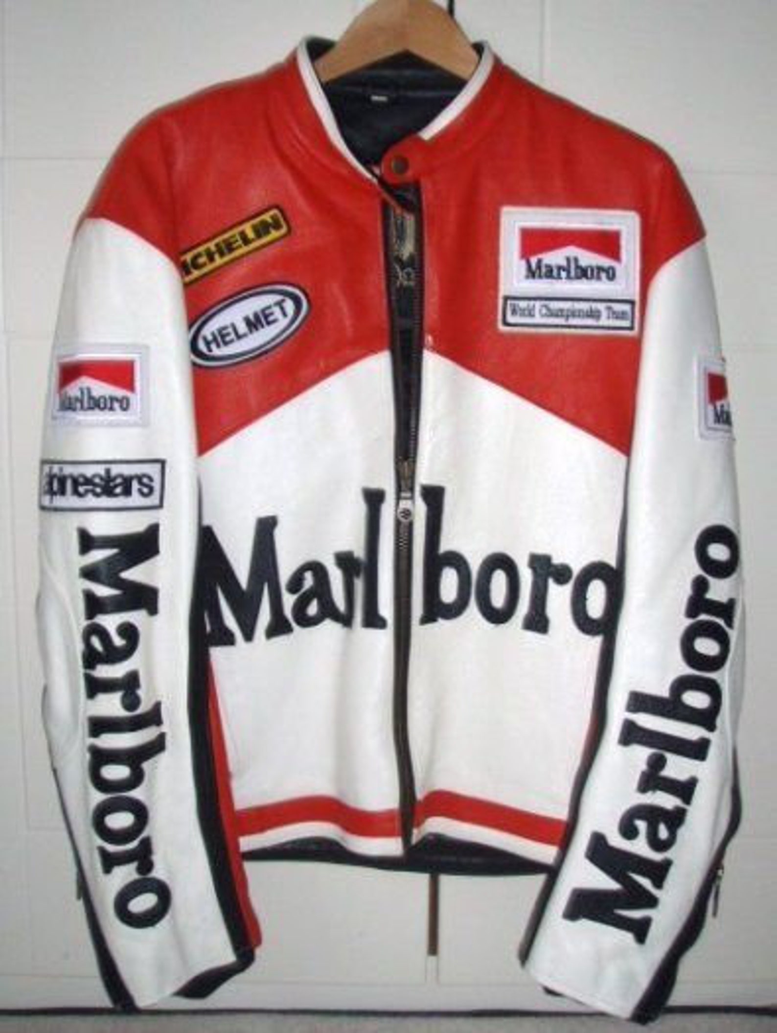 New Vintage Marlboro Racing Biker Real Men Leather Jacket | Etsy