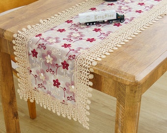 Lace Embroidery Table Runner,Table Runners for Home,Floral/Placemats/Doilies,Table Decor,Table Cloth