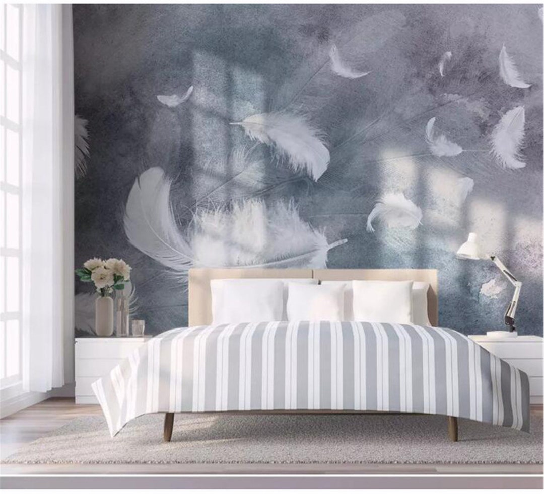 3D Feather Wallpaper Wall Cloth Wallpaper Roll Wall Mural - Etsy Canada
