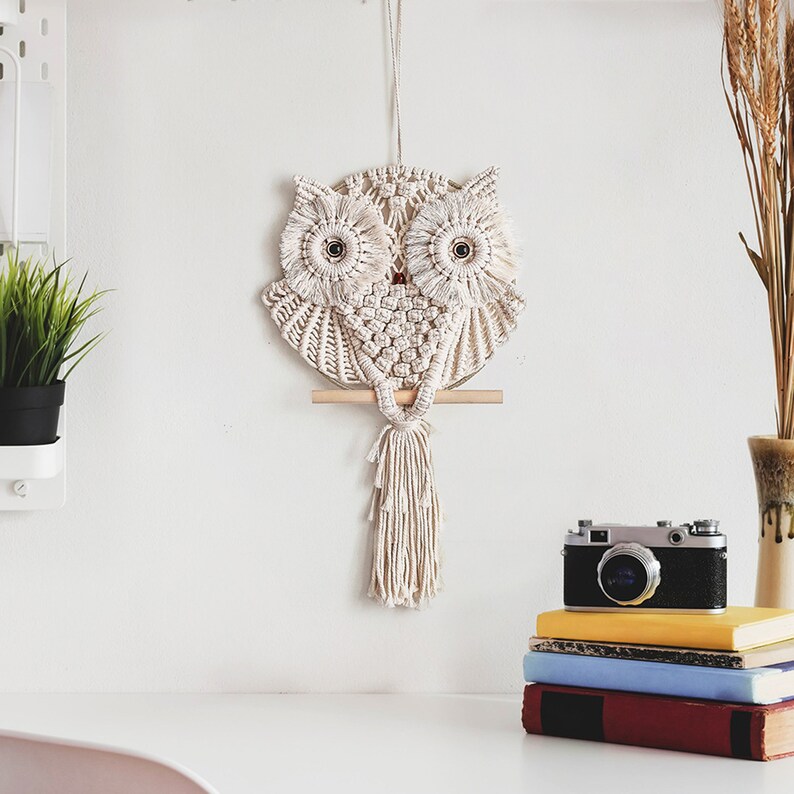 Handmade Weave Wall Hangings Decoration Owl Wall Hanging Etsy