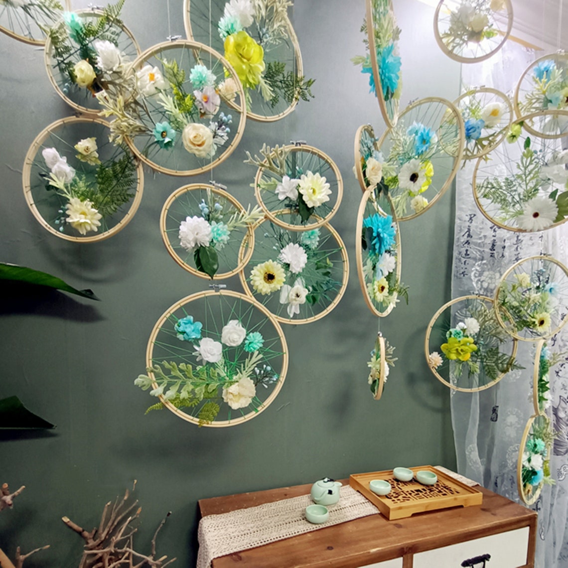 Embroidery Wall HangingsFlowersWedding DecorationWall Etsy