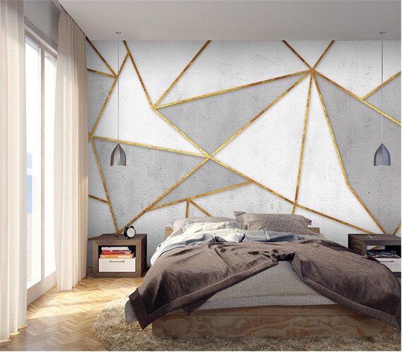 3D Geometric Wallpaper Wall cloth Wallpaper Roll Wall Mural | Etsy