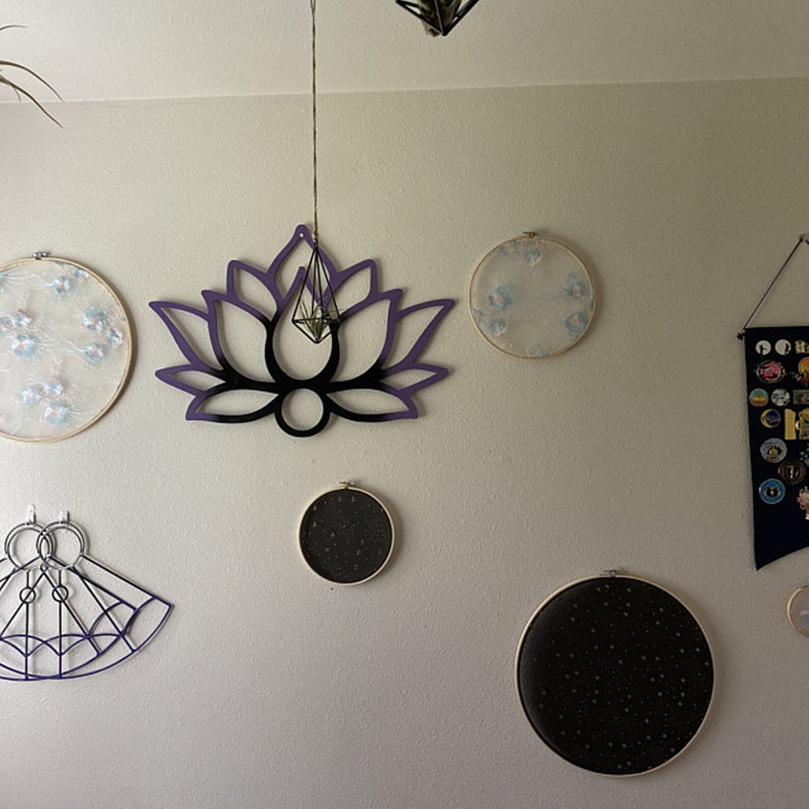 Flower Embroidery Wall Hangings Decorationwall - Etsy UK
