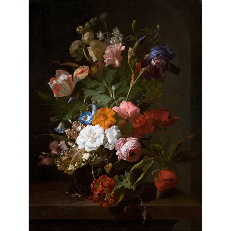 Wallpaper Wall Mural Flowers Painting Wallpaper Wall Covering - Etsy