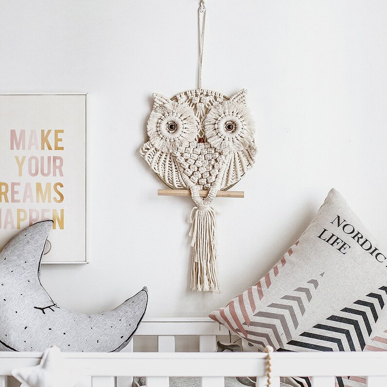 Handmade Weave Wall Hangings Decoration Owl Wall Hanging Etsy
