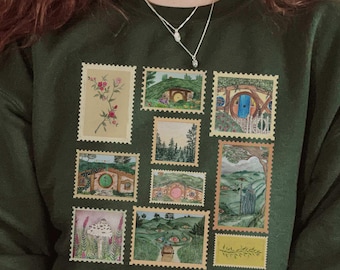 Shire Sweatshirt Tolkien inspired fantasy t-shirt vintage stamp Bookish shirt Fellowship shirt Tolkien comfort colors shirt NERDY fan gift