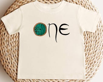 Round door first birthday shirt baby birthday shirt rabbit skins toddler shirt One birthday Fellowship birthday Tolkien inspired shirt