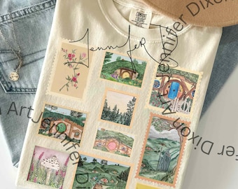 Camiseta de fantasia inspirada em Tolkien, camiseta The Shire, estampa vintage, camiseta Bookish, camiseta Fellowship, camiseta Tolkien comfort colors, presente para fãs NERDY