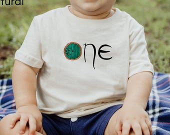 Round door first birthday shirt baby birthday shirt rabbit skins toddler shirt One birthday Fellowship birthday Tolkien inspired shirt
