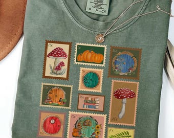 Tolkien inspired fall fantasy t-shirt Shire shirt autumn vintage stamp Bookish shirt Fellowship shirt comfort colors shirt NERDY fan gift