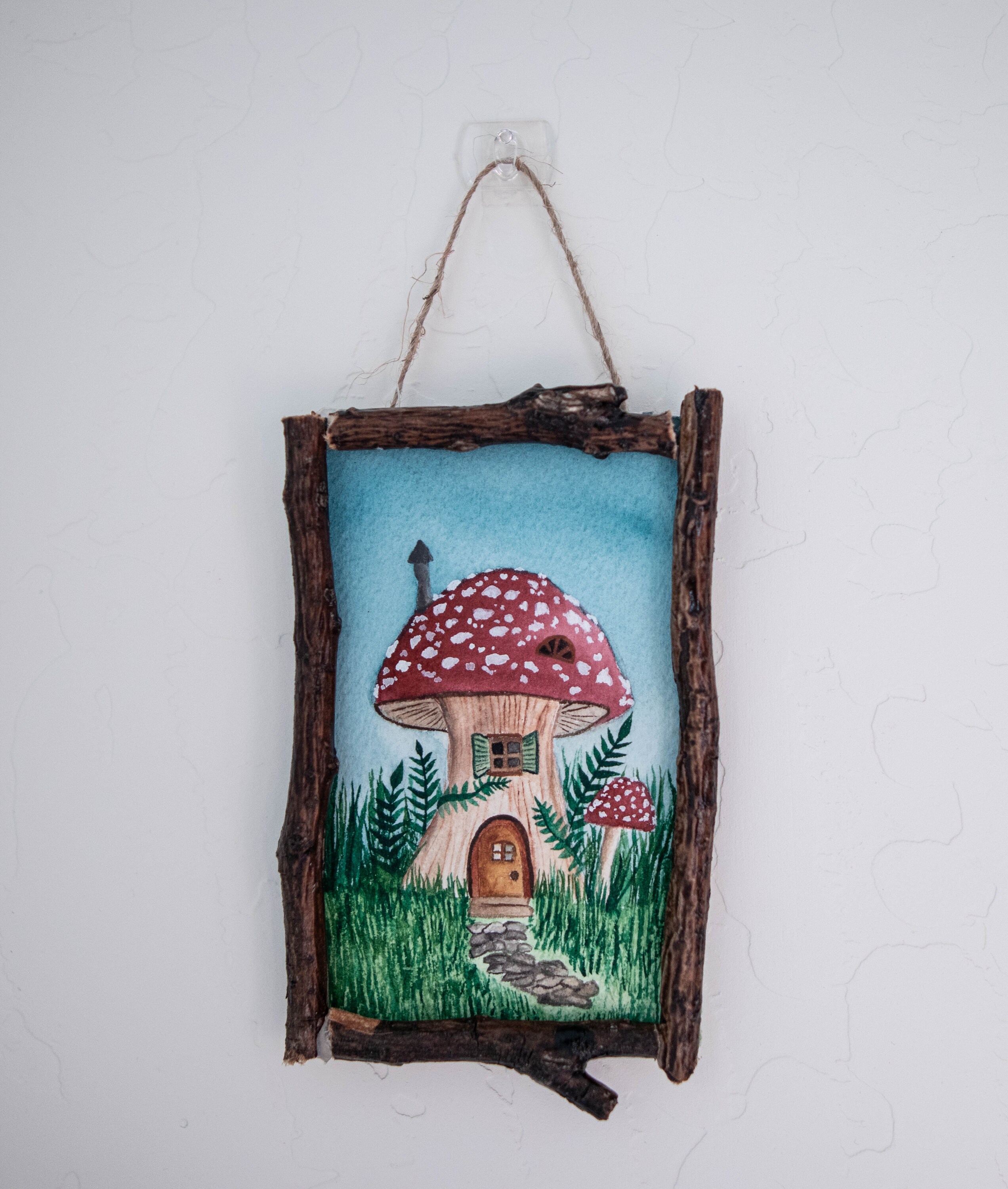 Mini Mushroom House Watercolor Painting Original Artwork Etsy UK
