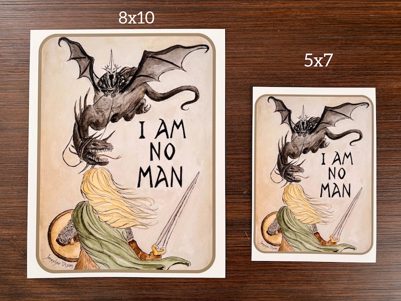 Lord of the Rings Art Eowyn I am No Man Warrior Strong Woman Art Tolkien Quote Nerdy Gift LOTR art print Lord of the Rings Wall Art Rohan