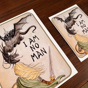 Lord of the Rings Art Eowyn I am No Man Warrior Strong Woman Art Tolkien Quote Nerdy Gift LOTR art print Lord of the Rings Wall Art Rohan