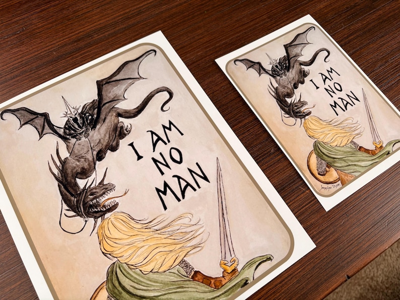 Lord of the Rings Art Eowyn I am No Man Warrior Strong Woman Art Tolkien Quote Nerdy Gift LOTR art print Lord of the Rings Wall Art Rohan