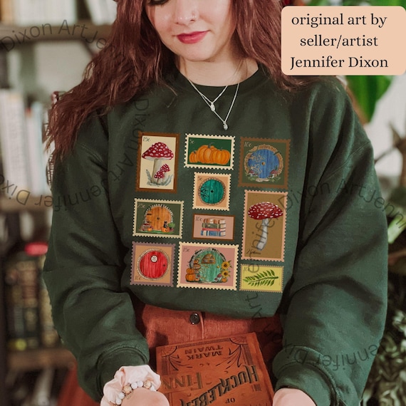 Autumn Shire Sweatshirt Tolkien inspired fantasy shirt vintage stamp Bookish shirt Fellowship shirt Tolkien sweatshirt NERDY fan gift