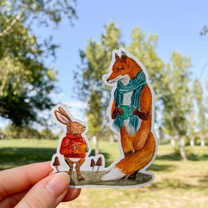 Fox watercolor sticker Fox Die cut sticker woodland sticker vinyl decal sticker, water bottle laptop decal, forest animal sticker fox art