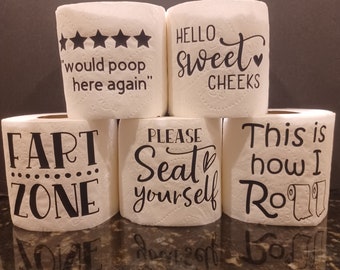 Funny Sayings Toilet Paper Gag Gift: White Elephant Present