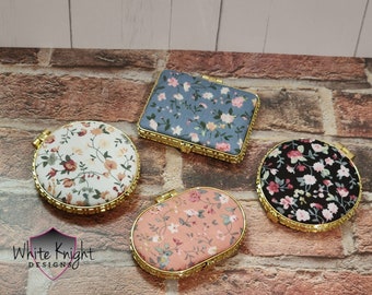 Compact Mirror, Cottagecore Floral Compact Mirror, Unique Gift Idea, Friend Gift