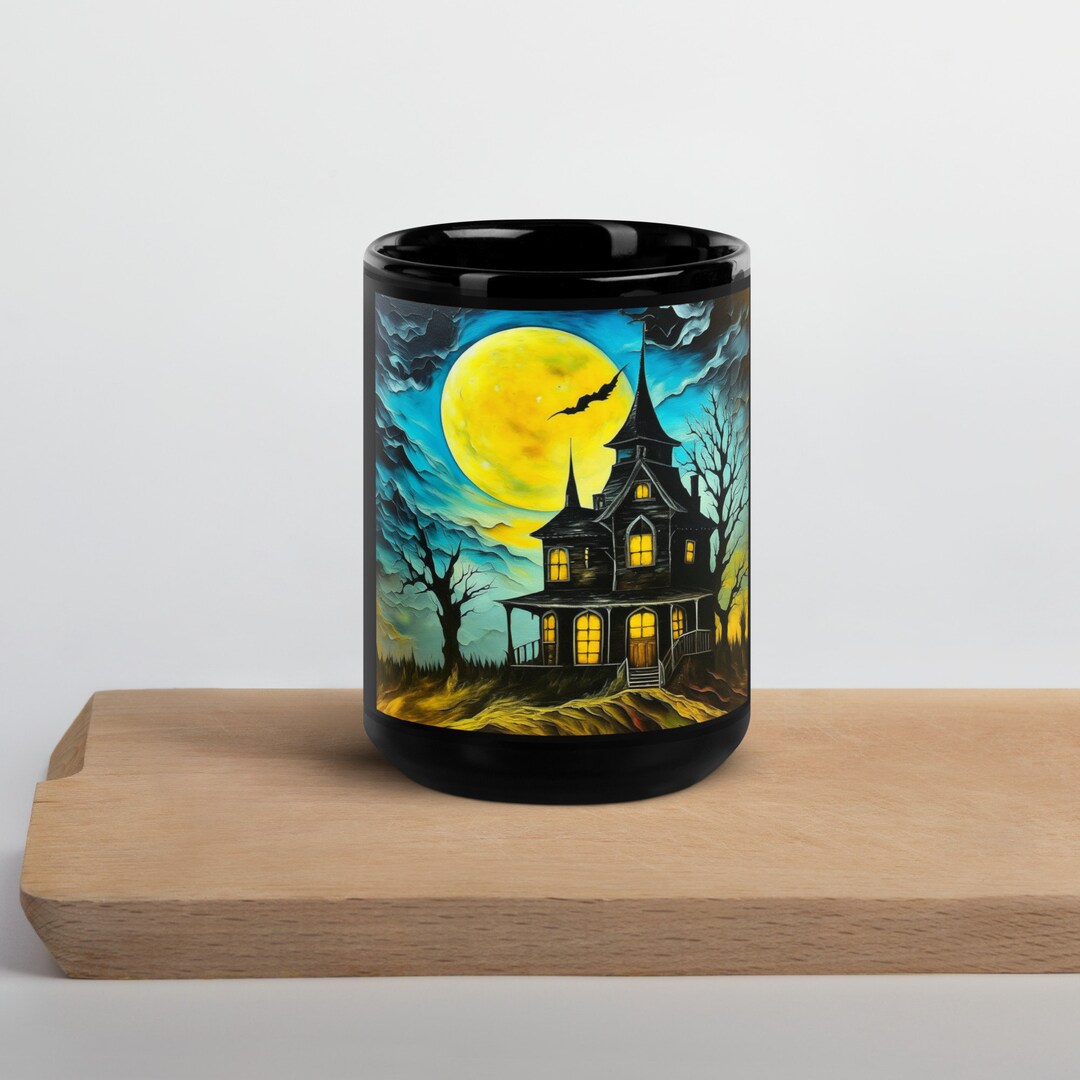 Haunted House Coffee Cup Haunted House Coffee Mug Haunted Etsy
