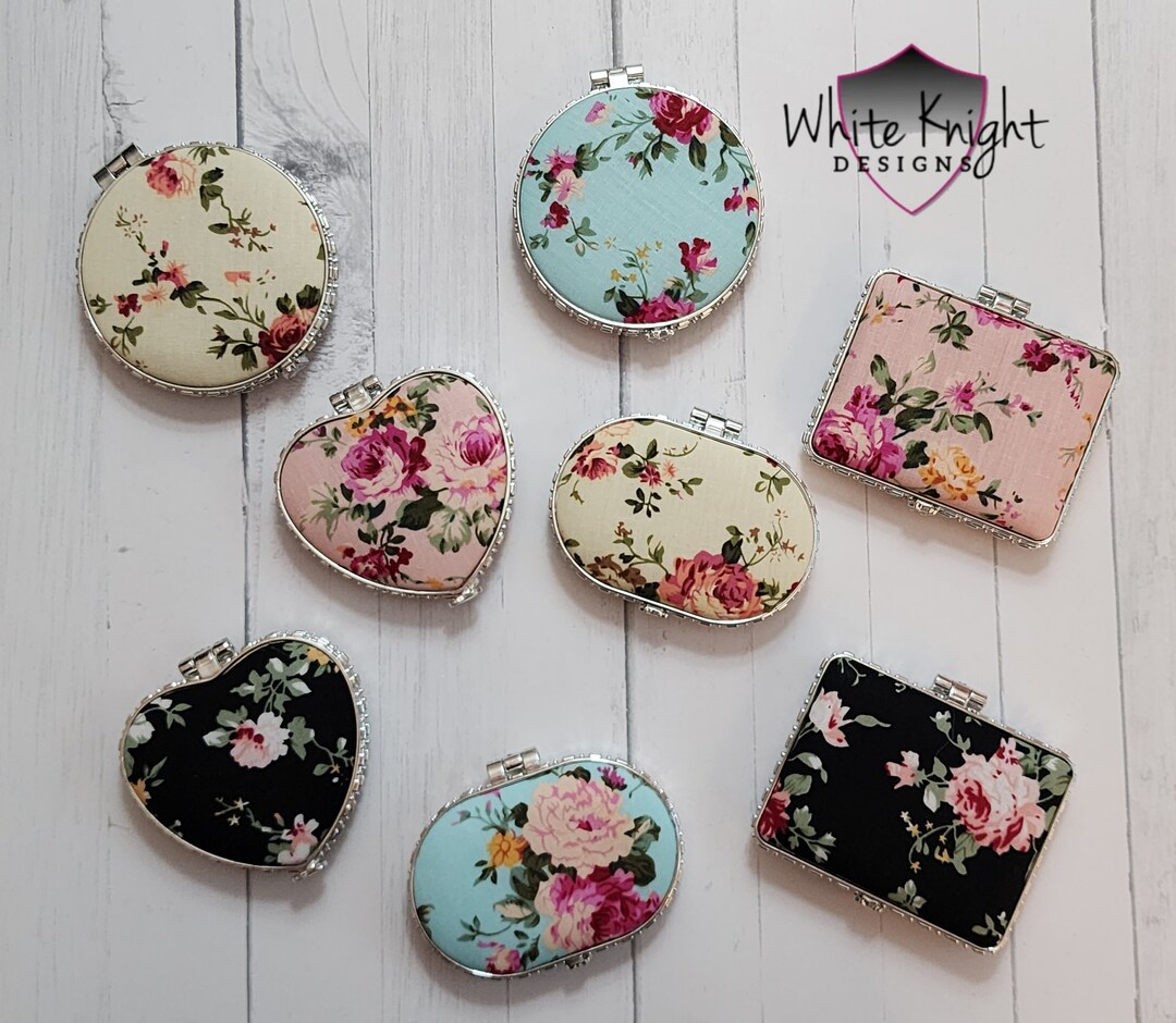 Floral Cottagecore Compact Mirror, Purse Mirror, Unique Gift Idea