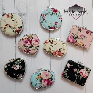 Floral Compact Mirror, Purse Mirror, Unique Gift Idea, Friend Gift