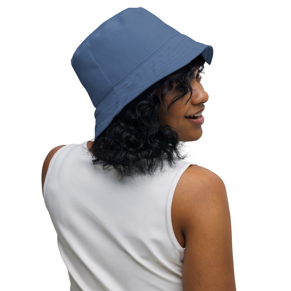 Blue Reversible Bucket Hat Beach Bucket Hat Summer Bucket Hat Pool Bucket Hat Gift for Hat Lover