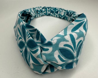 Floral Twist Knot Headband: Handmade Elastic Hair Turban