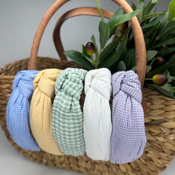 Gingham Knot Headband: Handmade Alice Band Hair Accessory