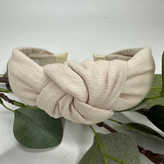Natural Linen Knot Headband: Handmade Alice Band Hair Accessory