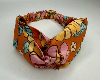 Floral Twist Knot Headband: Elastic Turban Hair Accessory