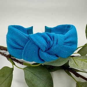 Turquoise Linen Knot Headband - Hair Accessory, Unique Headband, Womens Headband, Top Knot, Alice Band, Hair Turban