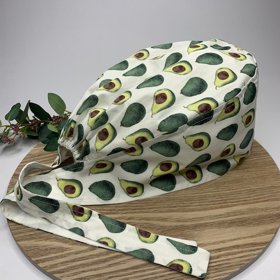 Avocado Scrub Cap: Handmade Cotton Unisex Surgical Hat