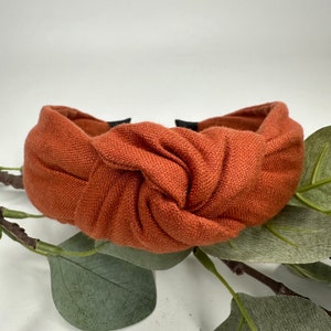 Terracotta Linen Knot Headband - Hair Accessory, Unique Headband, Womens Headband, Top Knot, Alice Band, Hair Turban