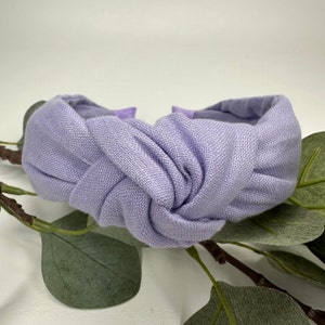 Lilac Linen Knot Headband - Hair Accessory, Unique Headband, Womens Headband, Top Knot, Alice Band, Hair Turban
