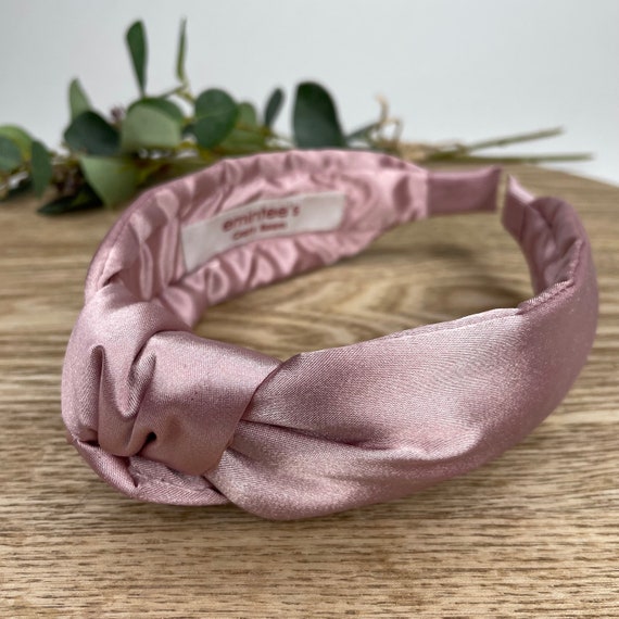 Satin Knot Headband: Blush Pink Alice Band, Handmade in  display picture 1