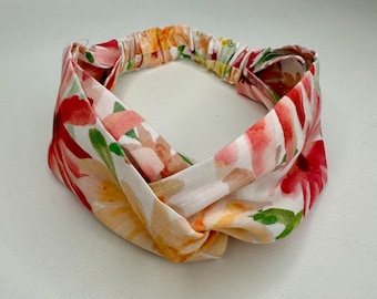 Floral Twist Knot Headband: Elastic Turban Hair Accessory