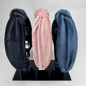 Cord Velvet Knot Headbands - 3 colours, Hair Accessory, Unique Headband, Womens Headband, Top Knot, Hair Turban