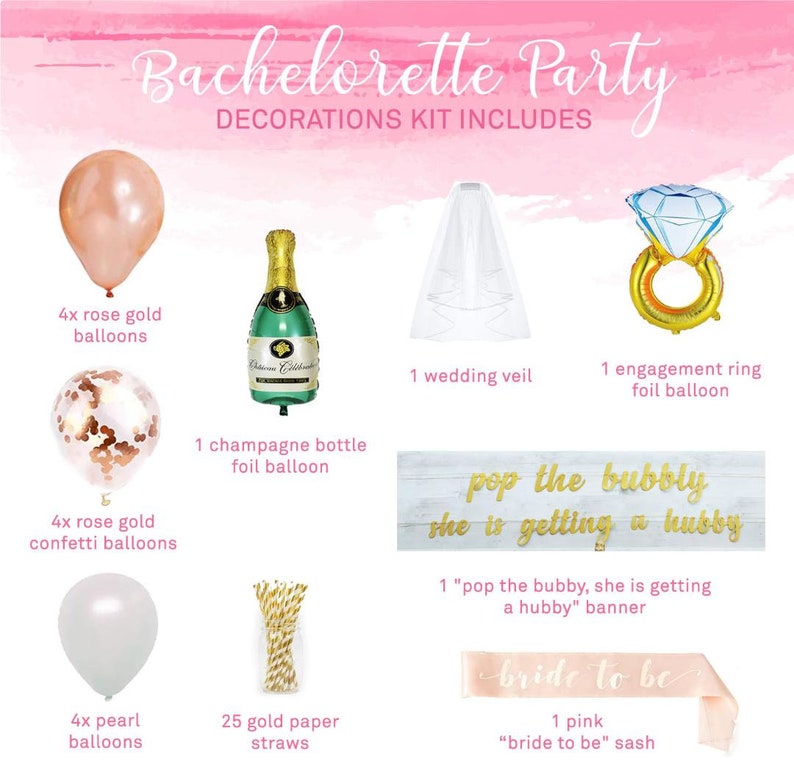 Bachelorette Party Decorations Kit Bridal Shower Supplies Etsy