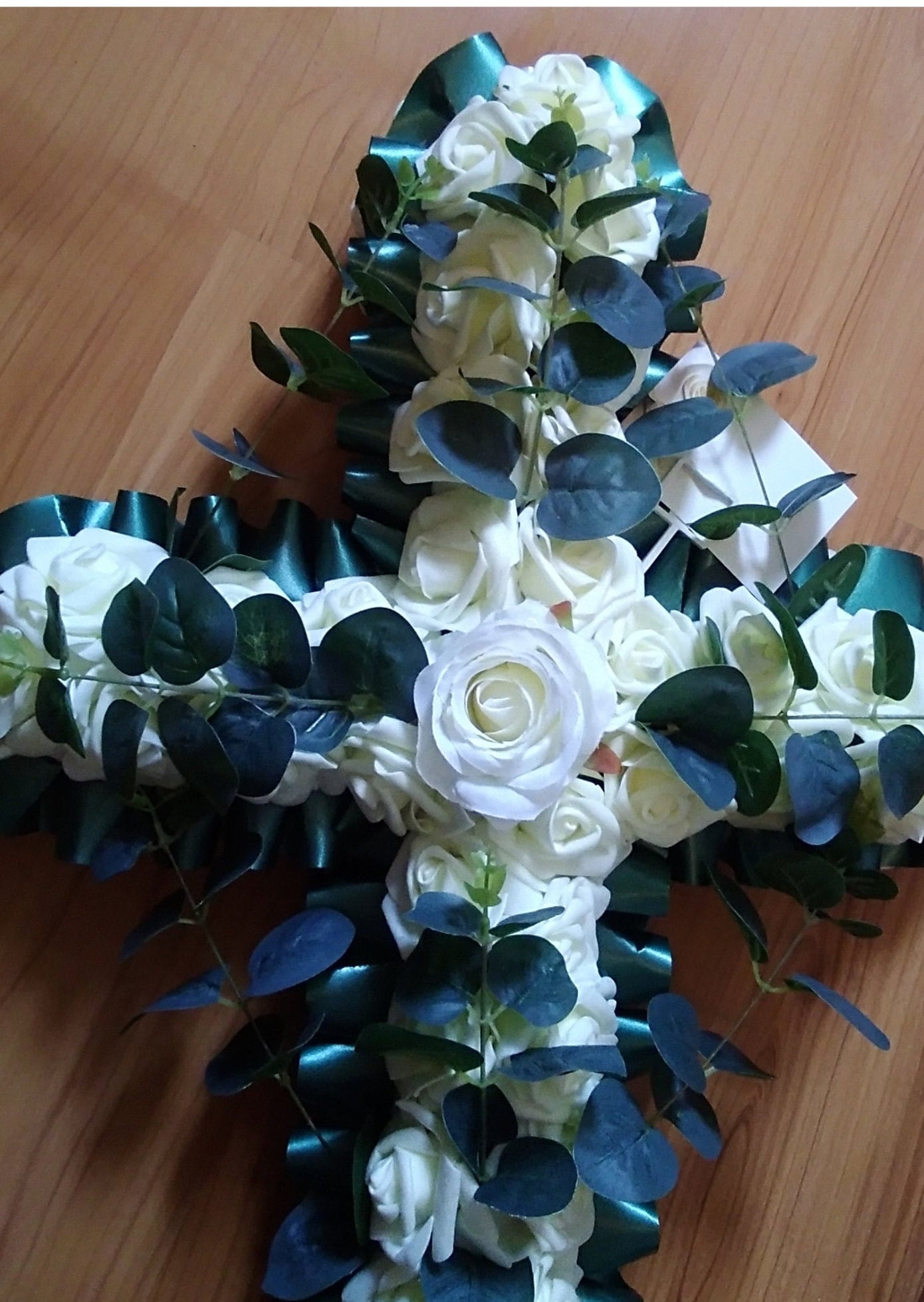 Funeral Memorial Cross Wreath Religious Casket Coffin Topper Etsy UK