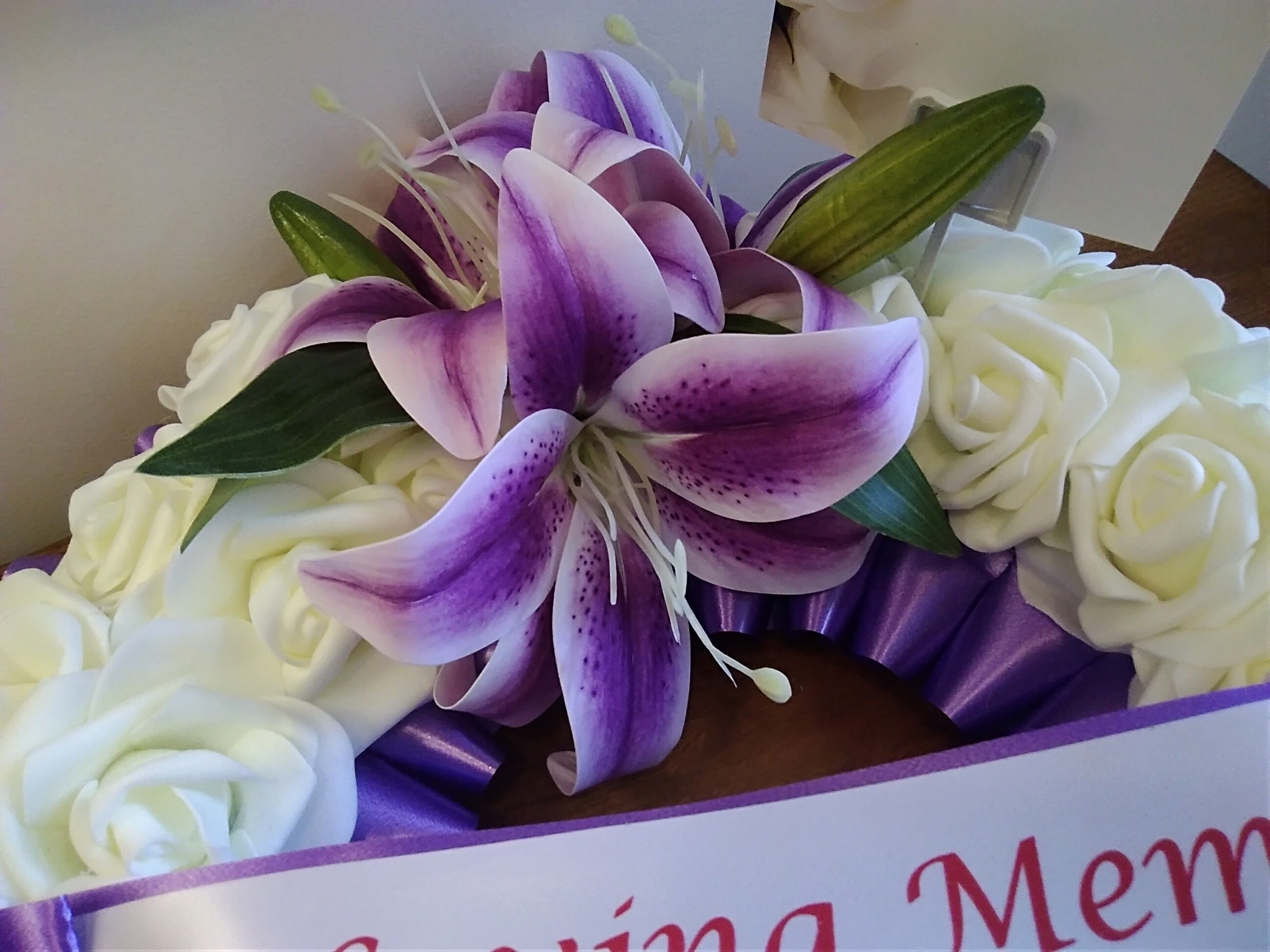 Funeral Wreath Ring Nana Artificial Flowers Large Memorial Etsy UK