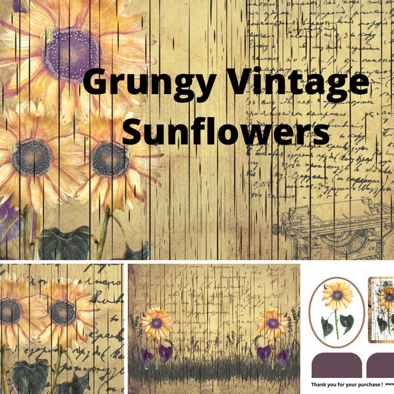 Instant Digital Download Printable Pages X 8 Grungy Vintage | Etsy
