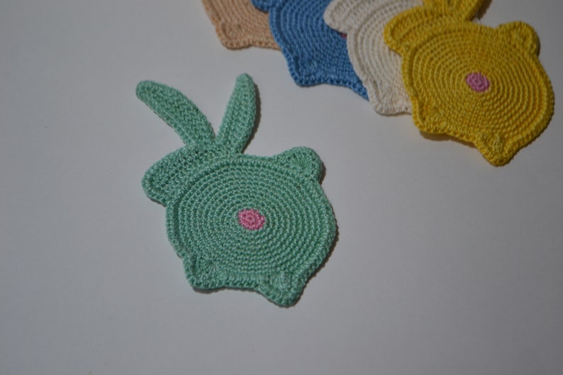 Crochet coasters pattern easter rabbit butt Etsy